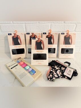 5-Warners Tank Top (XS) 1 - 7 pack mid rise thong S(4-6), Joyspun 3 pk thong XS